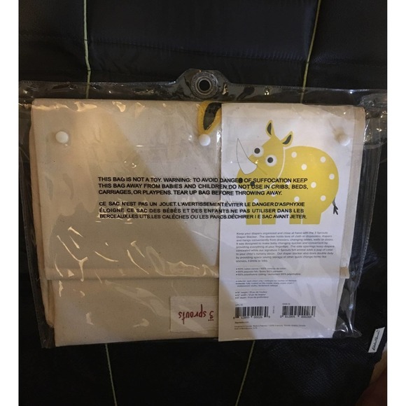 New (Open Package) 3 Three Sprouts Diaper Stacker Caddy-Beige Canvas - Picture 4 of 7